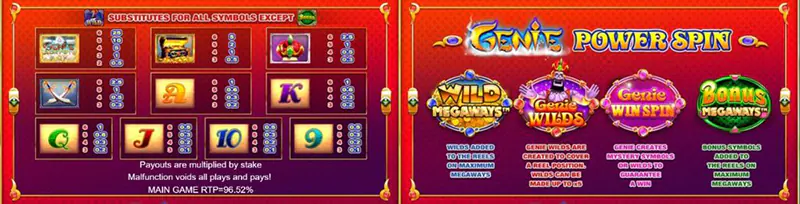 Genie Jackpots Megaways Tabla De Pagos