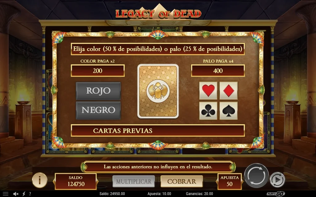 Legacy of Dead Slot Función de Apuesta