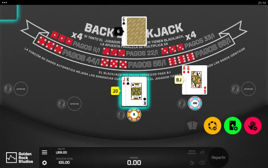 Back Blackjack Juego Gratis