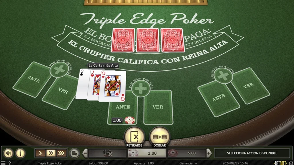 Triple Edge Poker Juego Gratis