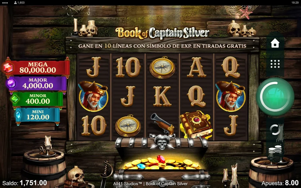 Book of Captain Silver Slot Símbolos Especiales