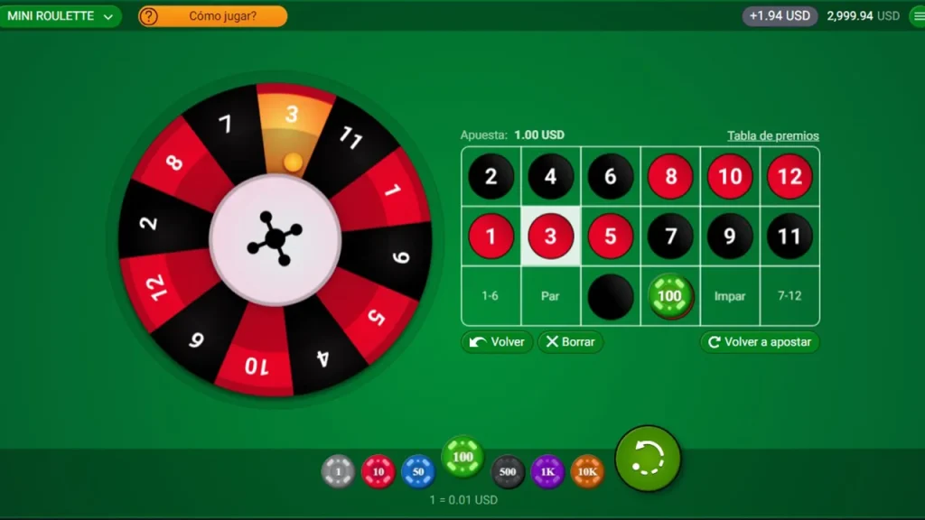 Mini Roulette Juego Gratis