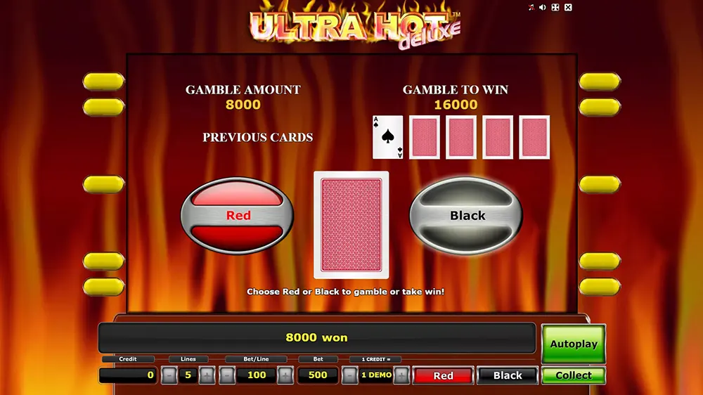 Ultra Hot Deluxe Slot Función de Apuesta