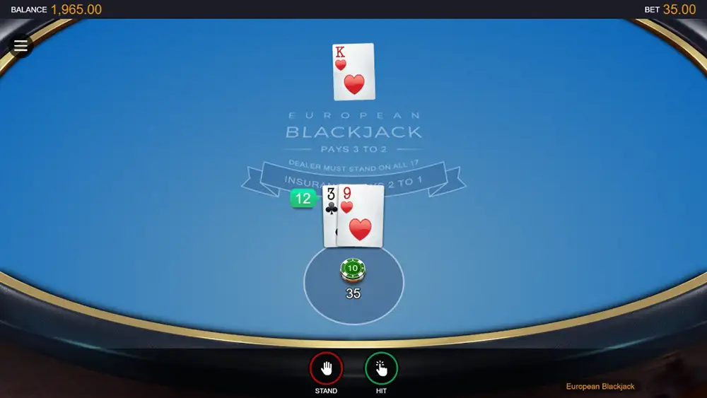 Probar juego European Blackjack European Blackjack