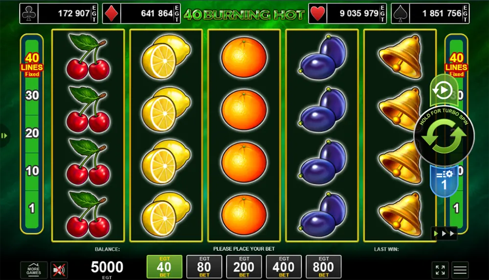 Probar juego 40 Burning Hot 40 Burning Hot