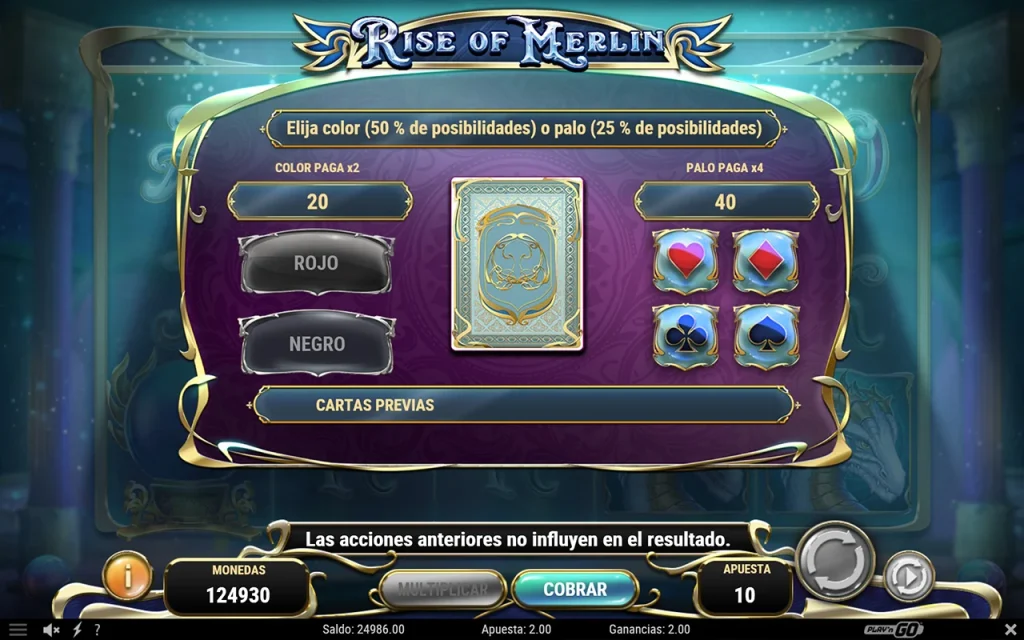 Rise of Merlin Slot Función de Apuesta