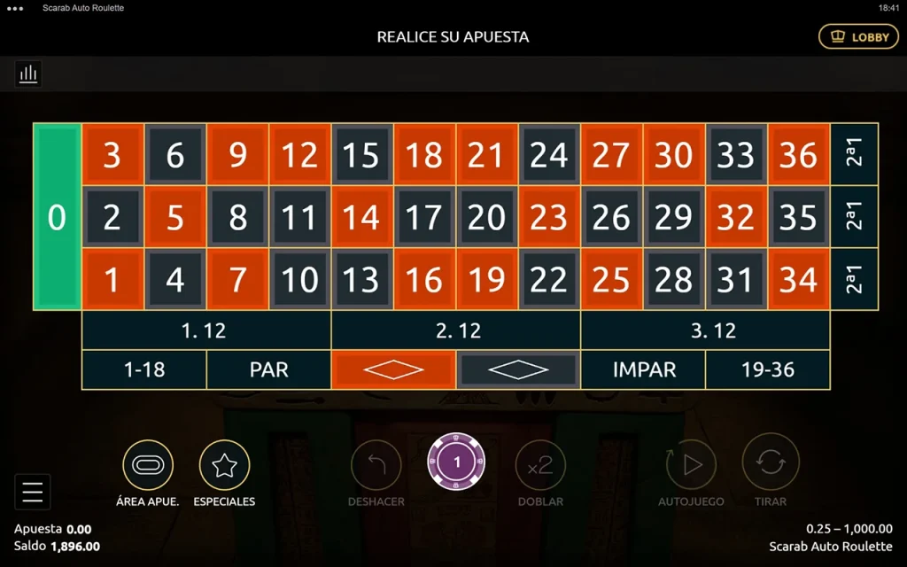 Scarab Auto Roulette Juego Gratis