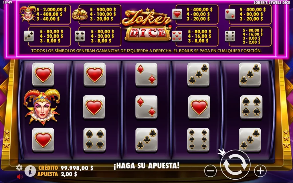 Joker’s Jewels Dice Juego Gratis