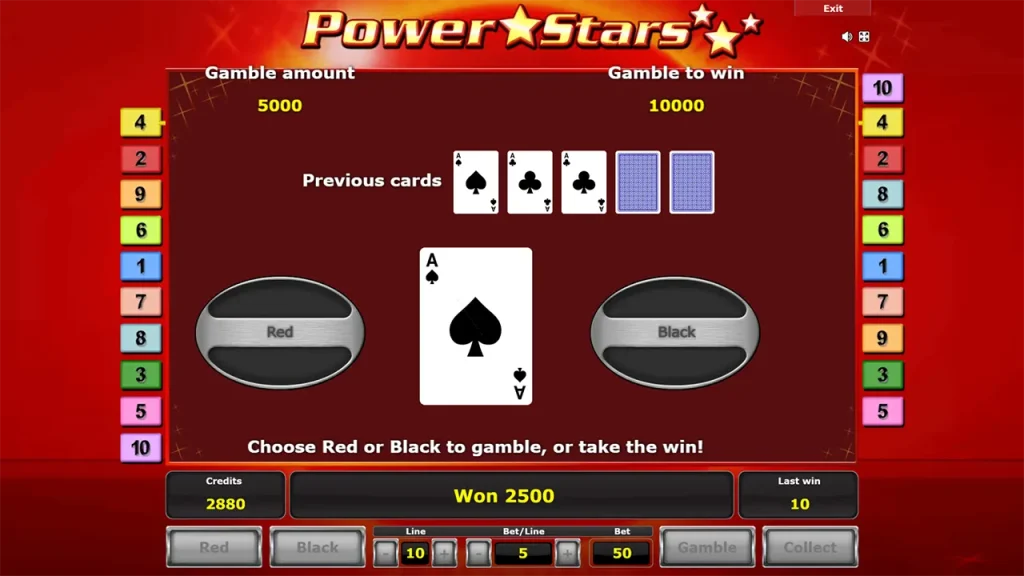 Power Stars Función de Apuesta