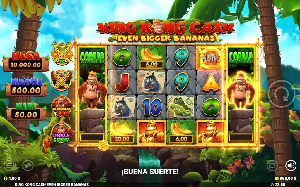 King Kong Cash Even Bigger Bananas Símbolos Especiales