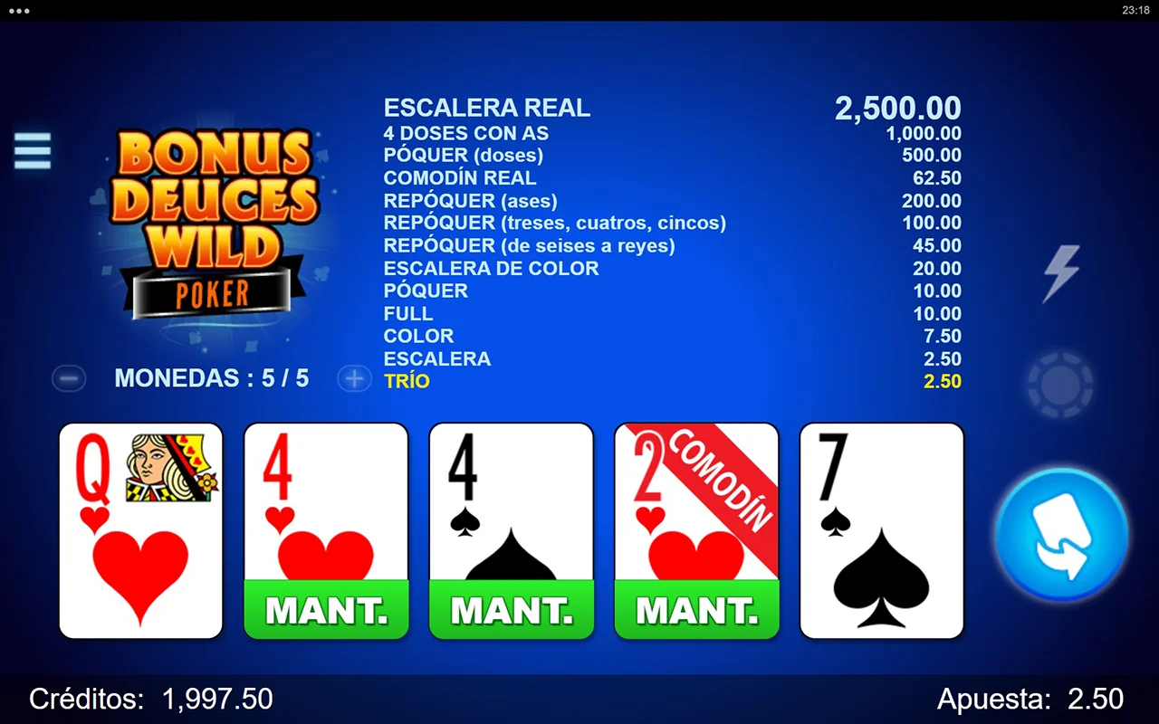 Probar juego Bonus Deuces Wild Poker Bonus Deuces Wild Poker