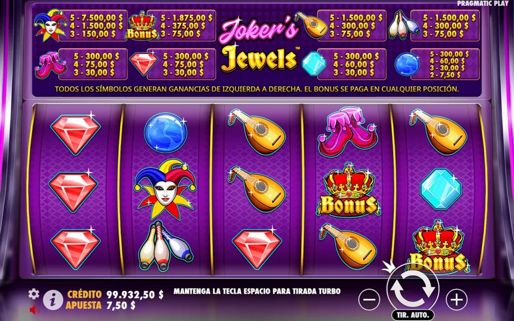 Joker’s Jewels Símbolos Especiales