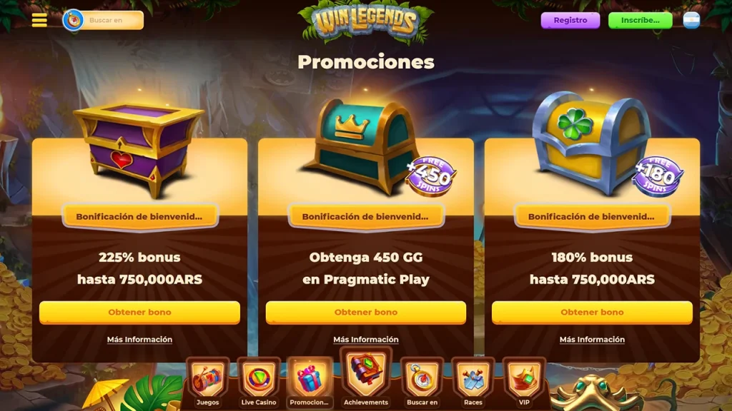 Winlegends Bono de Bienvenida