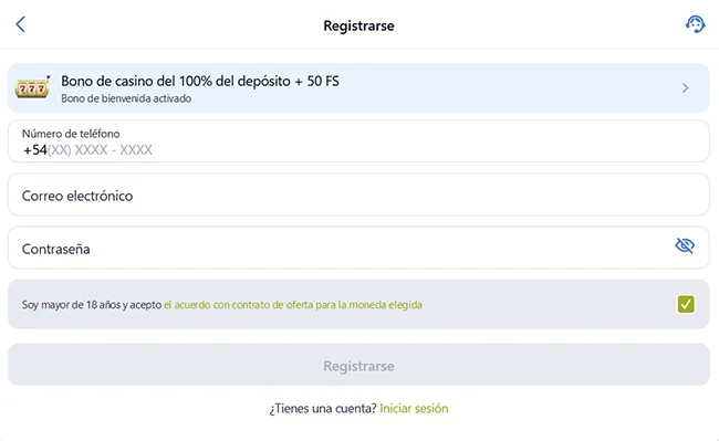 JugaBet Formulario de Registro