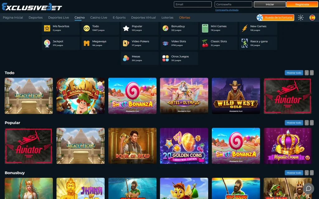 ExclusiveBet Juegos