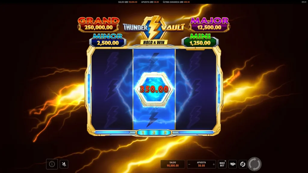 Thunder Vault Hold & Win Juego de Bono