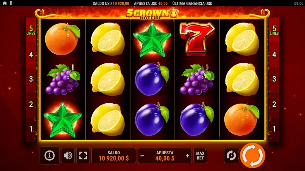 5 Crown Hotfire Juego Gratis