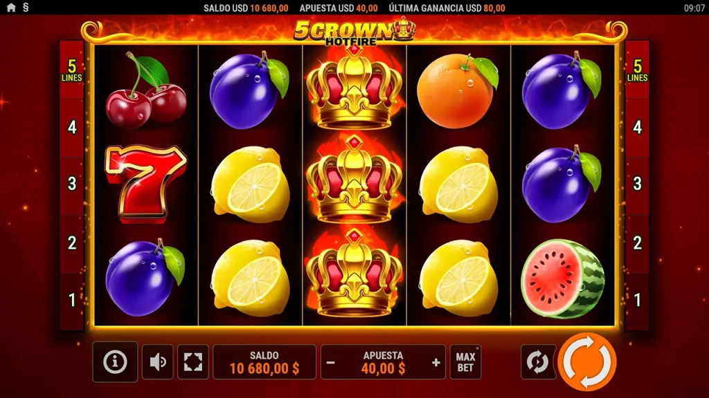 5 Crown Hotfire Símbolos Especiales