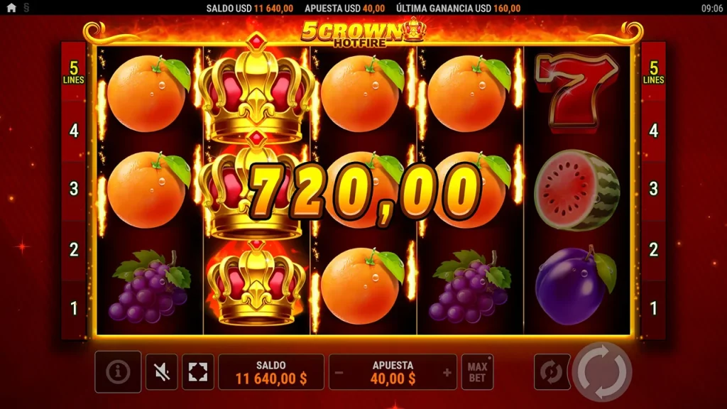 5 Crown Hotfire Ganancia