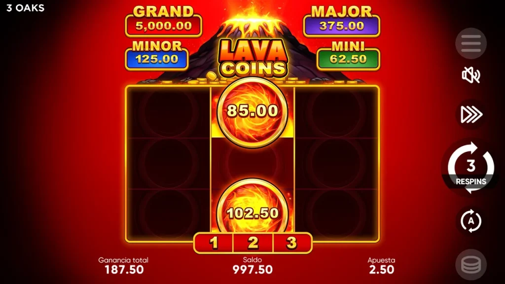 Lava Coins Juego de Bono