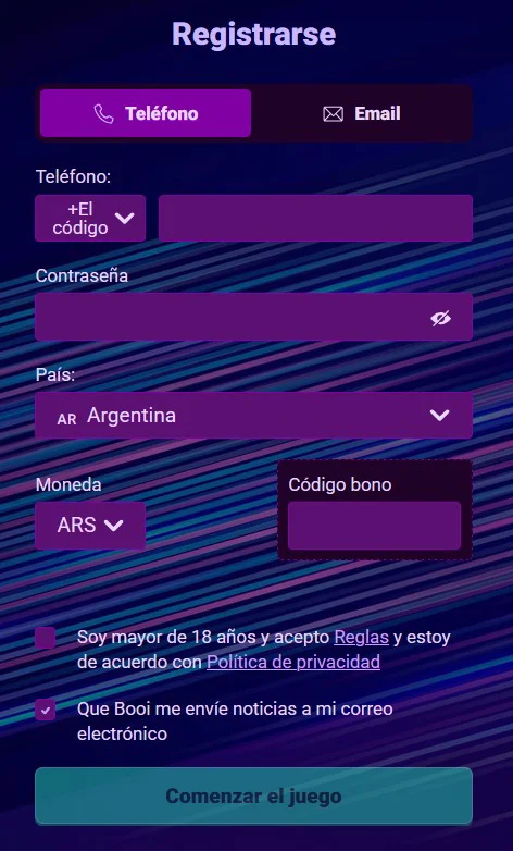 Booi Formulario de Registro Booi Formulario de Registro