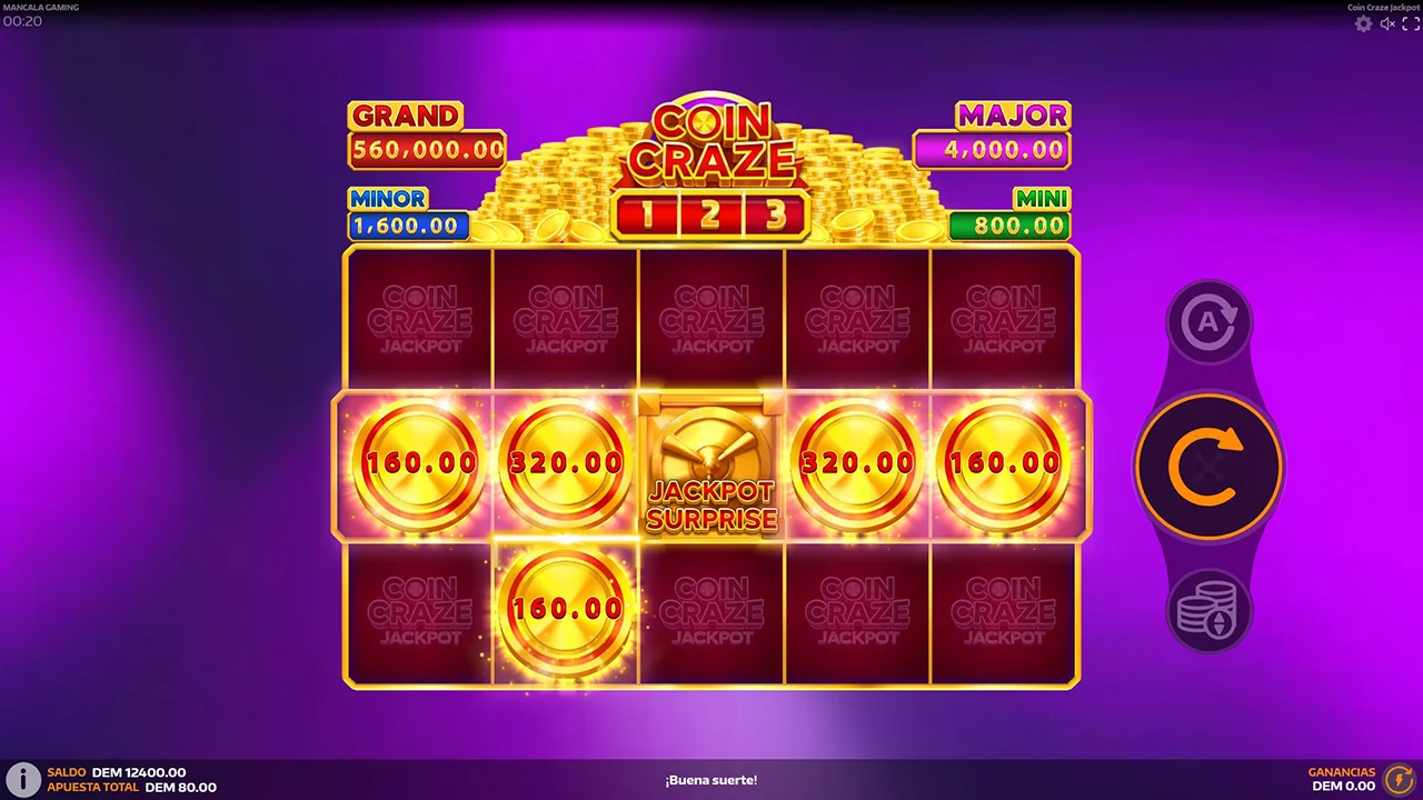 Coin Craze Jackpot Re Giros