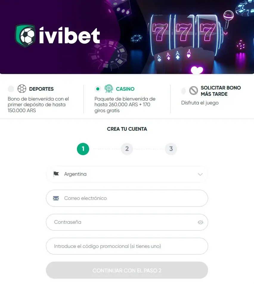IviBet Formulario de Registro