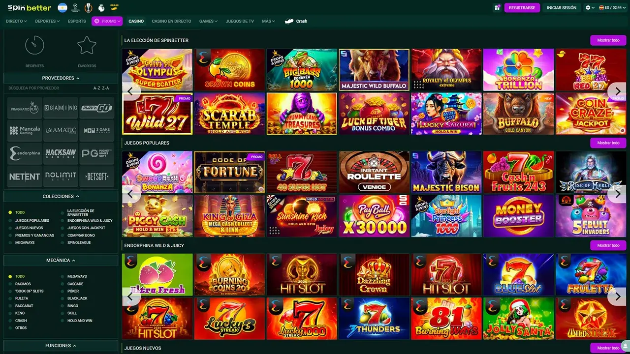 SpinBetter Juegos