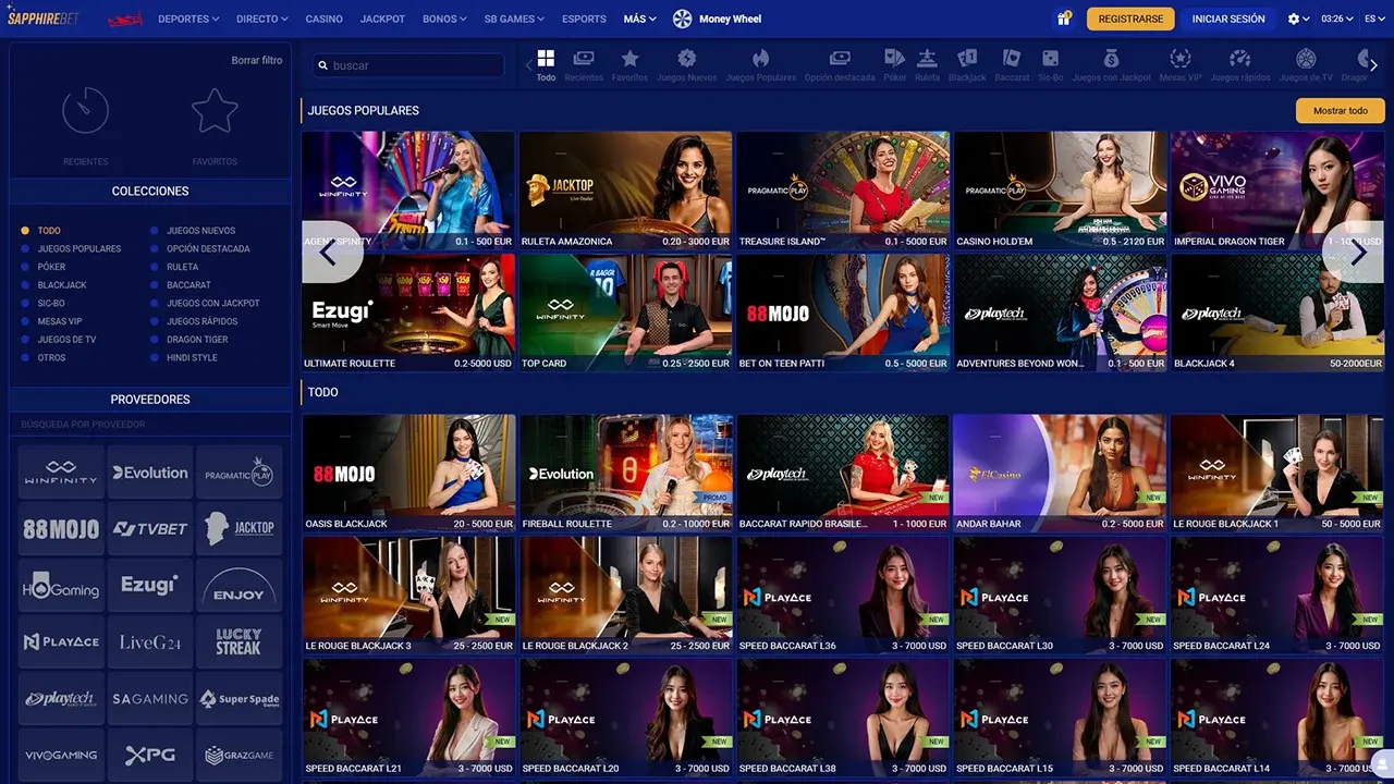SapphireBet Crupier en Vivo