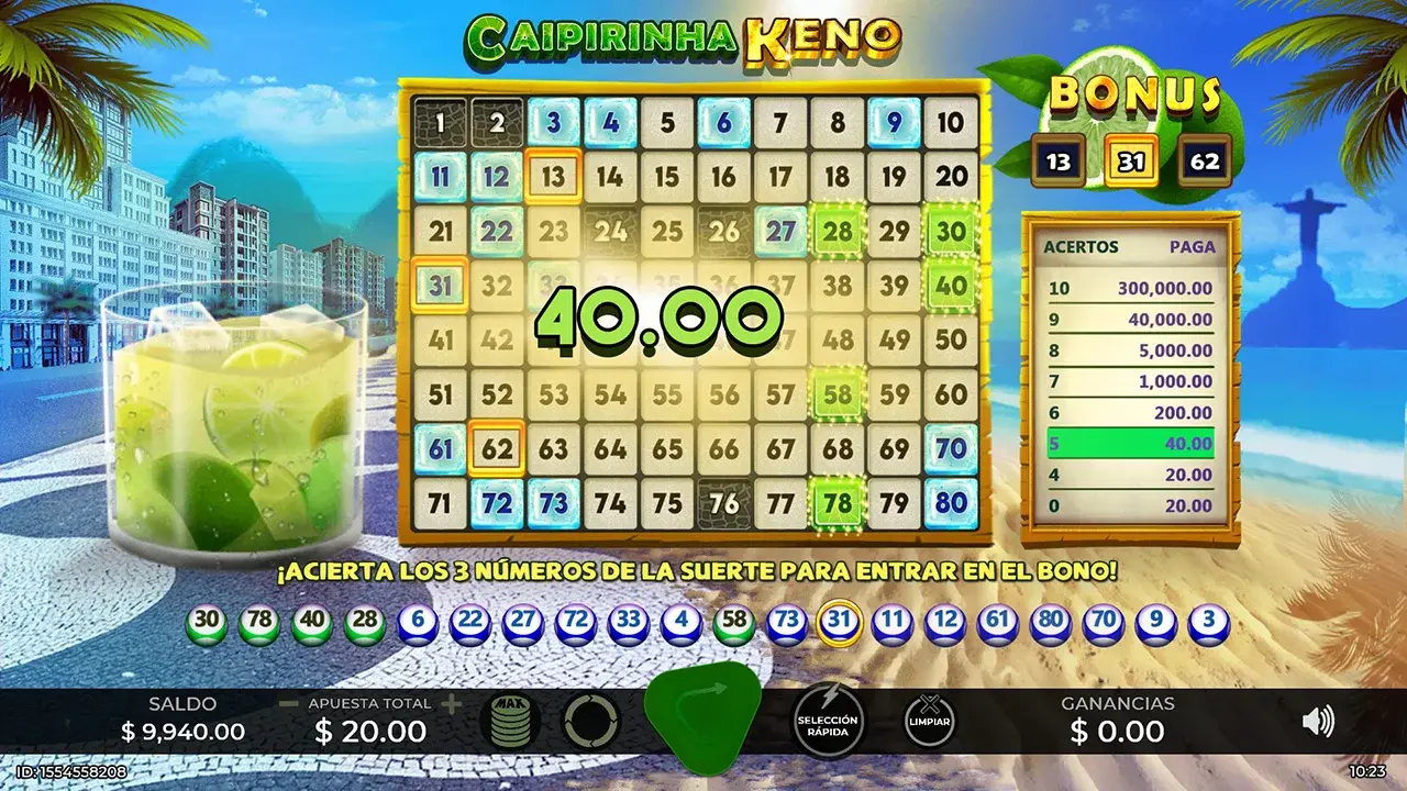 Caipirinha Keno Ganancia
