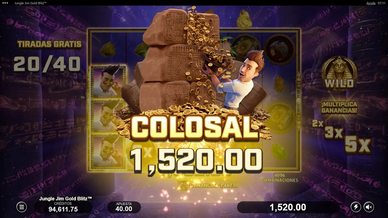 Jungle Jim Gold Blitz Ganancia