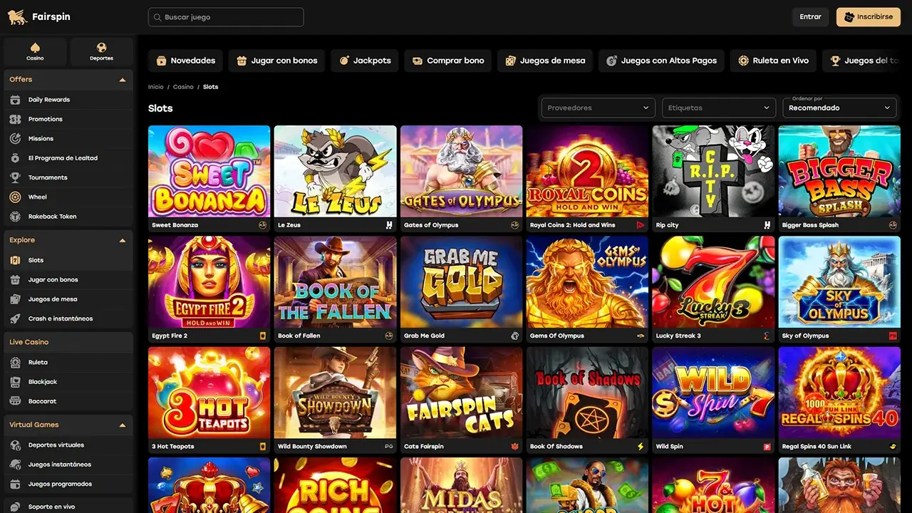 Fairspin Casino Juegos