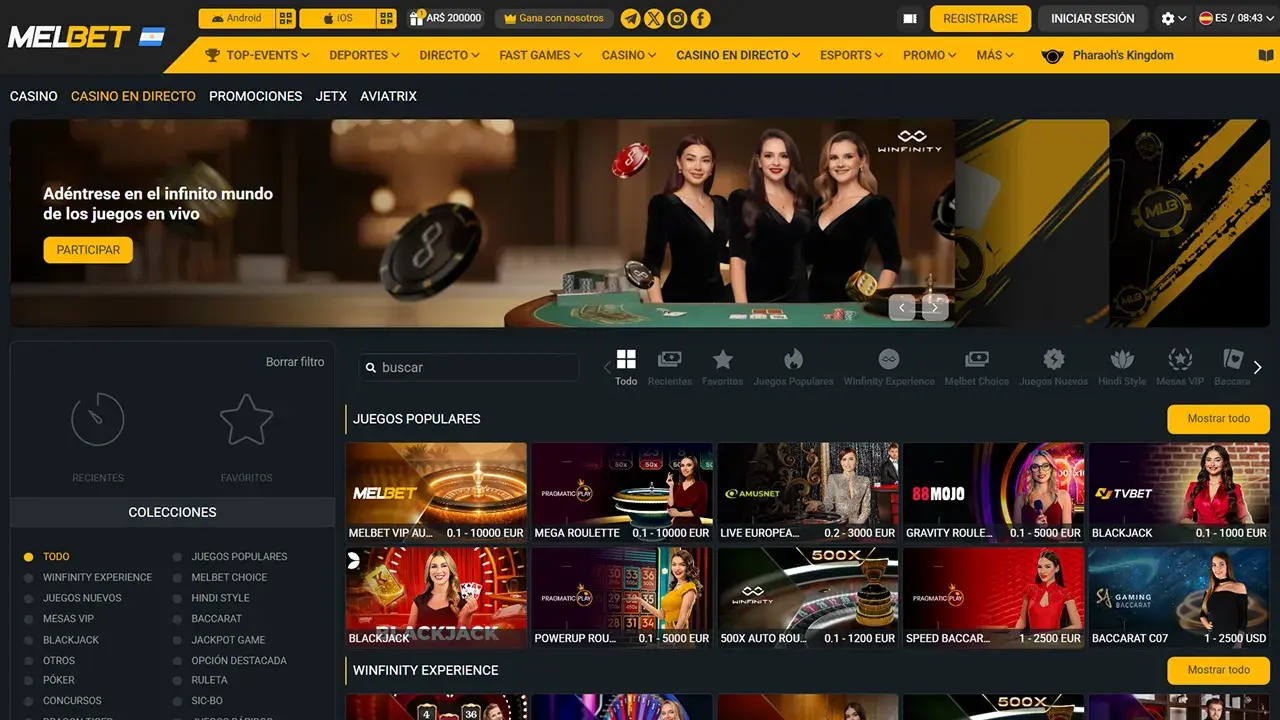 MelBet Casino Crupier en Vivo