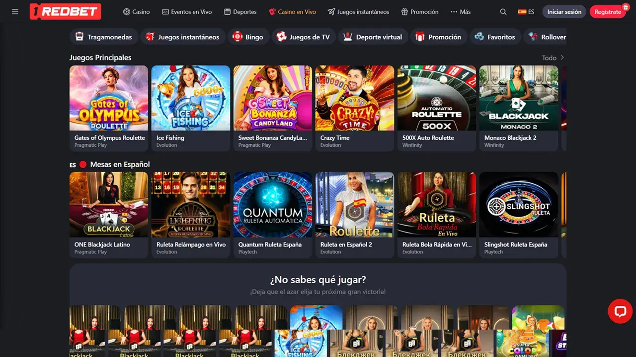 1RedBet Casino Crupier en Vivo