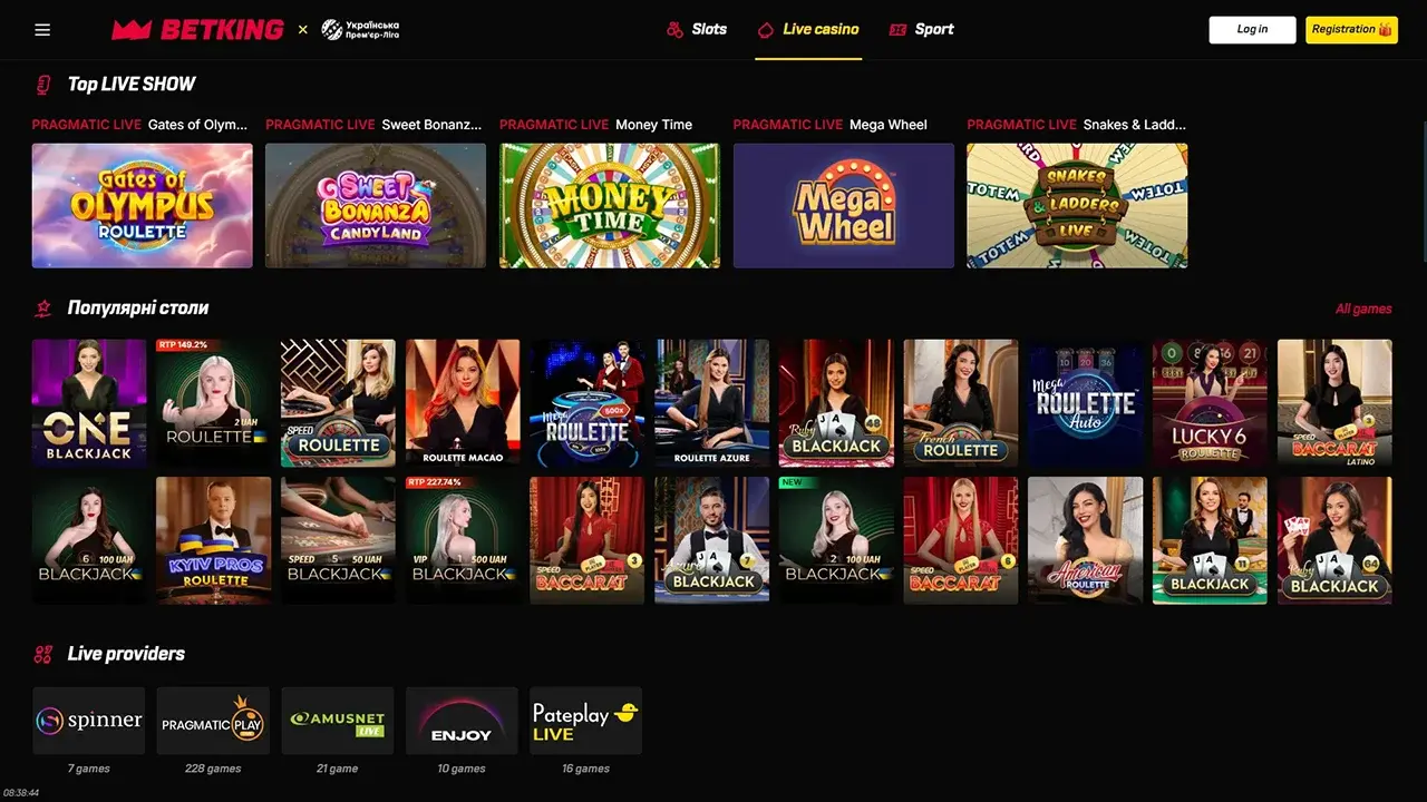 BETKING Casino Crupier en Vivo