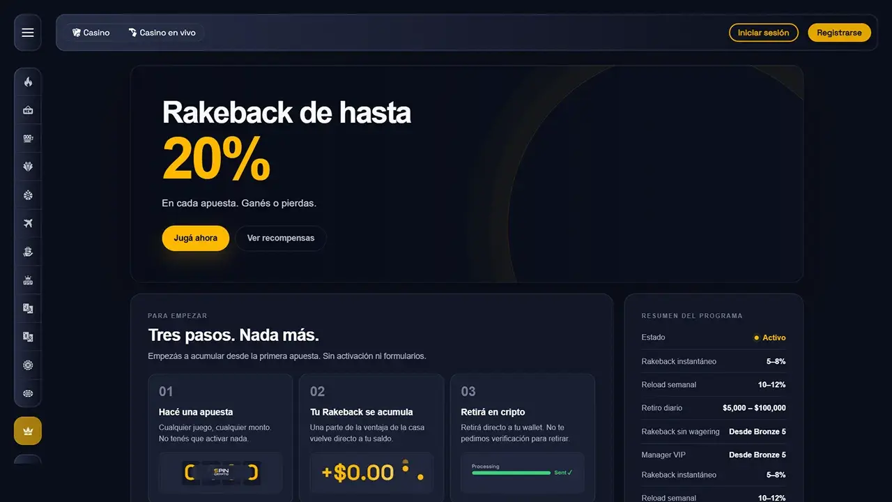 SpinCrypto Casino Programa de Lealtad