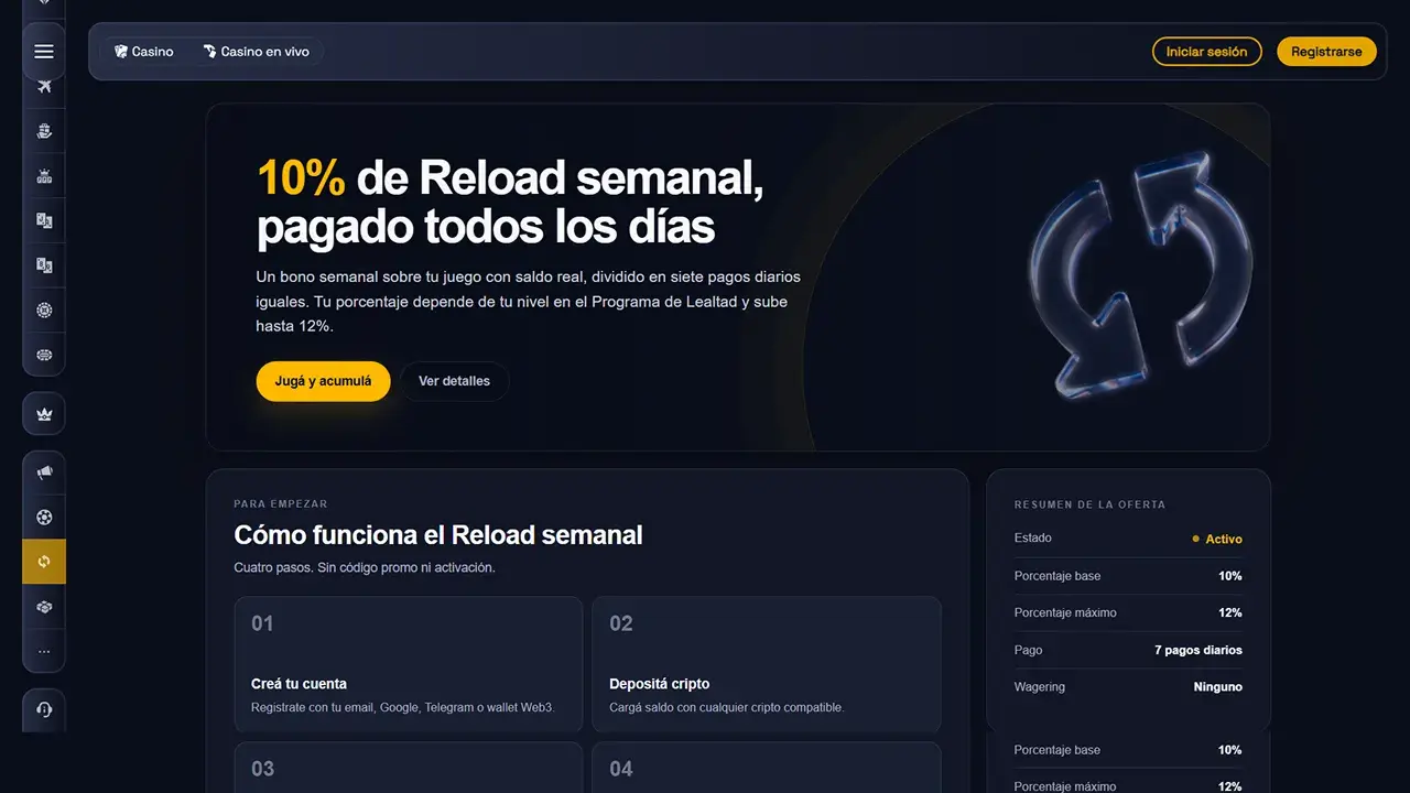 SpinCrypto Casino Bono