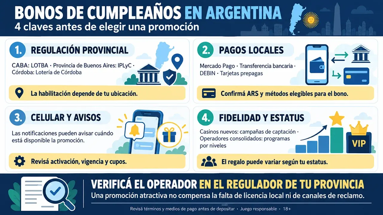 Bonos de cumpleaños en casinos de Argentina