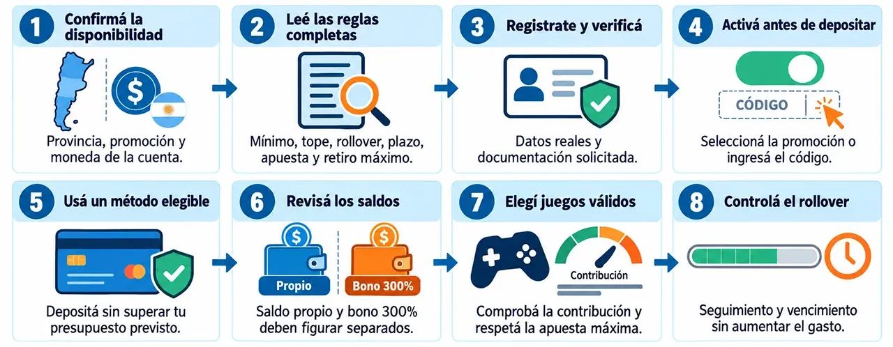 Cómo reclamar un bono 300%