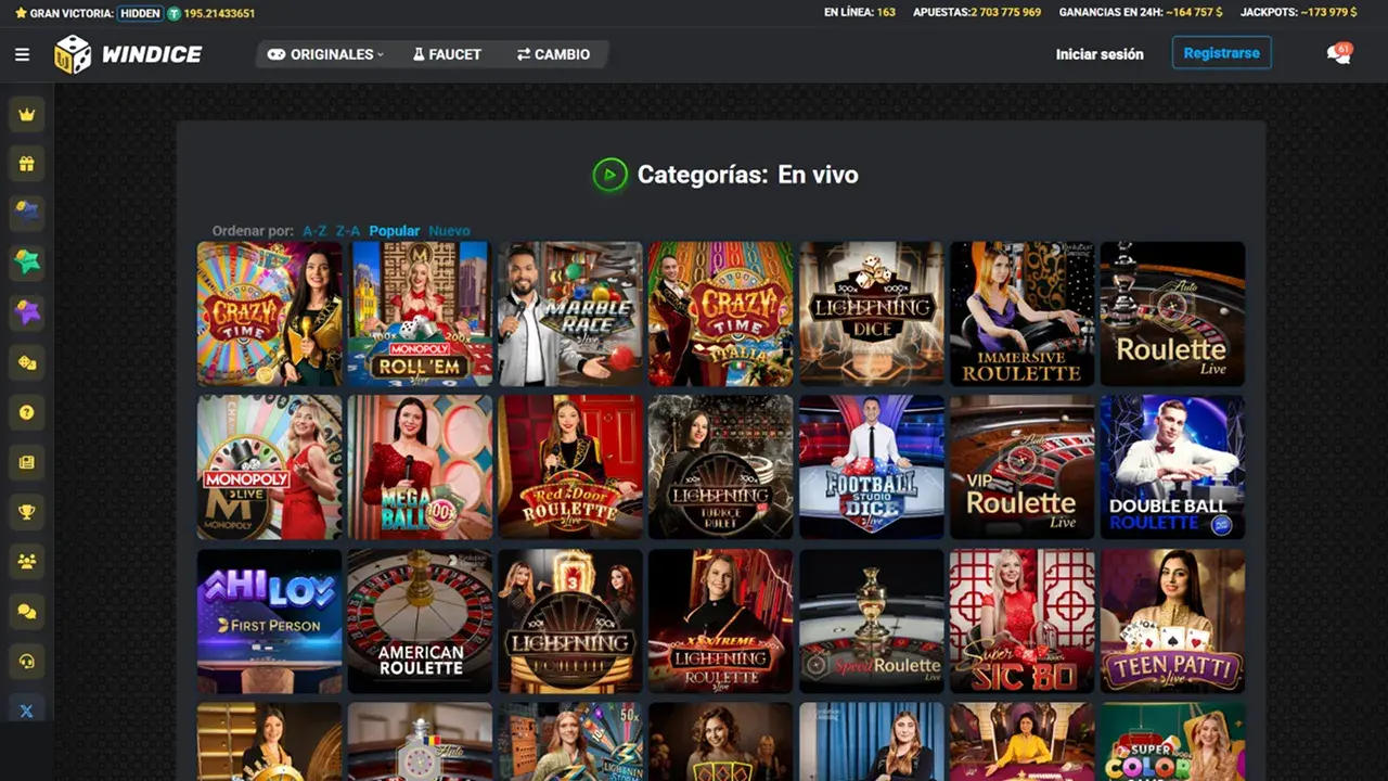 Windice Casino Crupier en Vivo